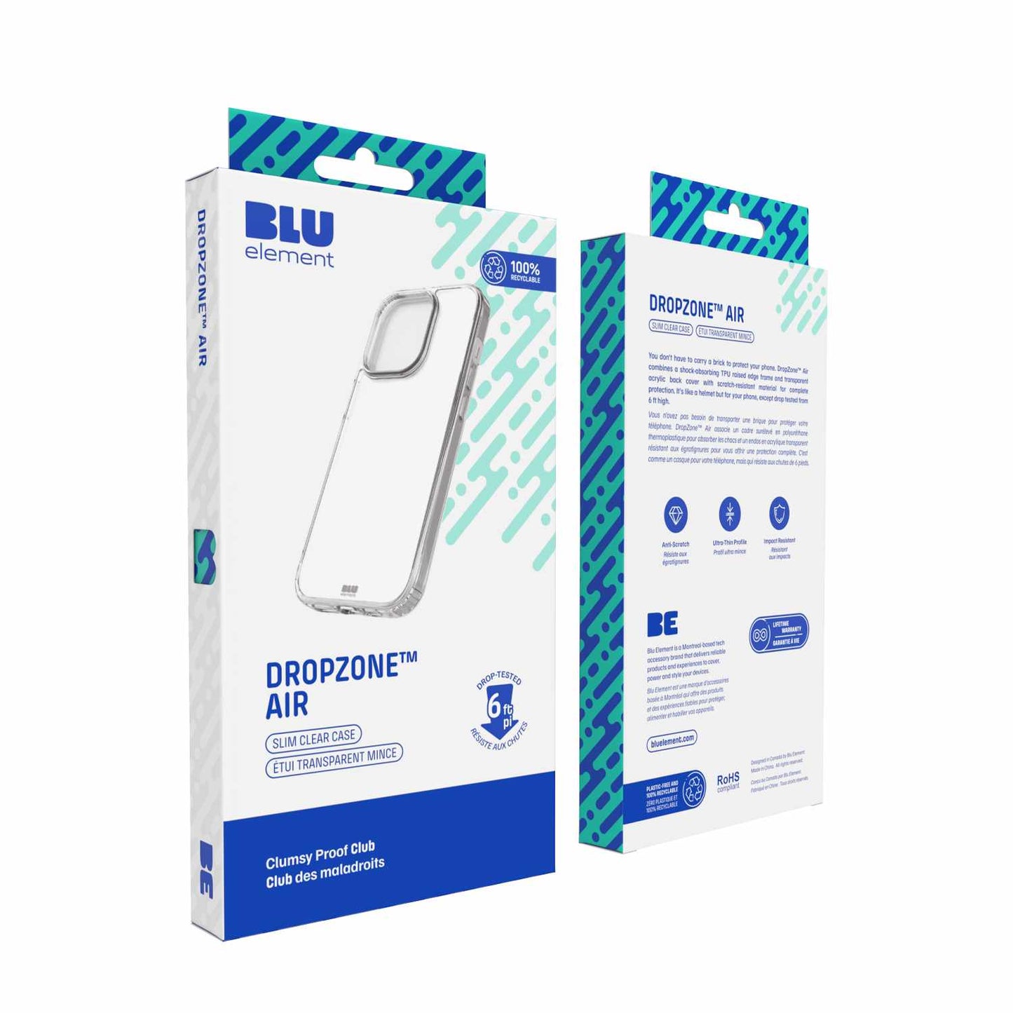 BEDZLIP15 DropZone Air Case iPhone 16e/15/14/13 Clear