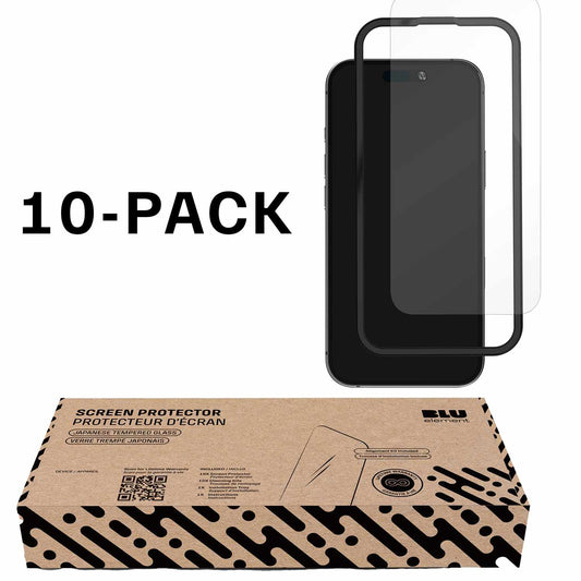 BETG10PIP16PM Tempered Glass Screen Protector BULK 10-Pack iPhone 16 Pro Max