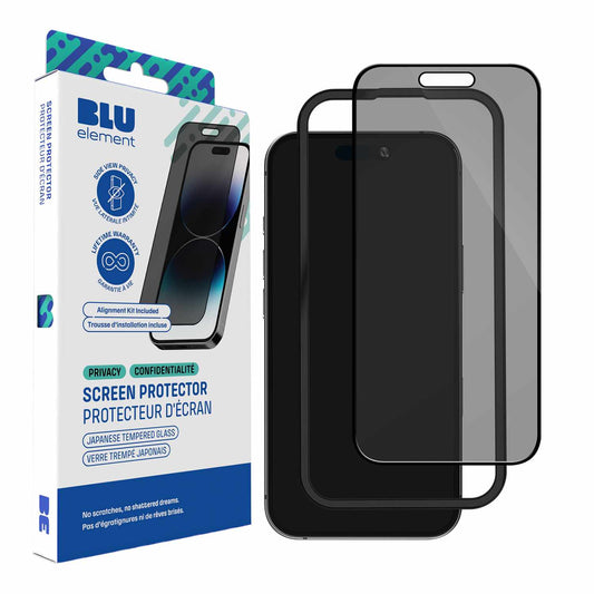BEPGIKIP16PM Privacy Tempered Glass Screen Protector w/Installation Kit iPhone 16 Pro Max