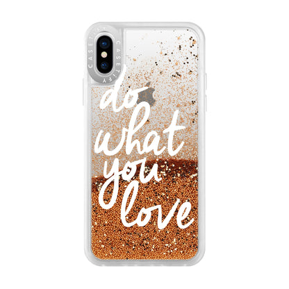 Casetify - Glitter Case Do What You Love (Gold) for iPhone Xs - GekkoTech